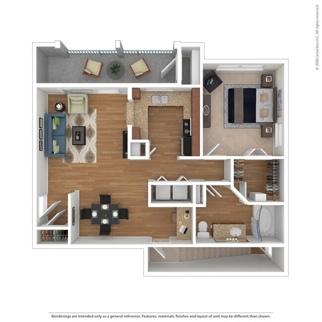 1 Bed 1 Bath 874 SqFt (766 Net) Garage 0223 floor plan